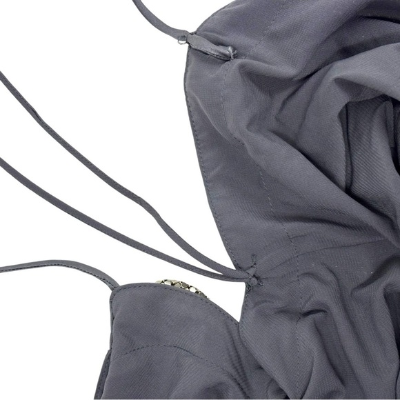 ALICE AND OLIVIA HARMONY ANTIQUE SILVER CHAINMAIL ALUMINUM TANK MINI PARTY DRESS - Picture 14 of 17